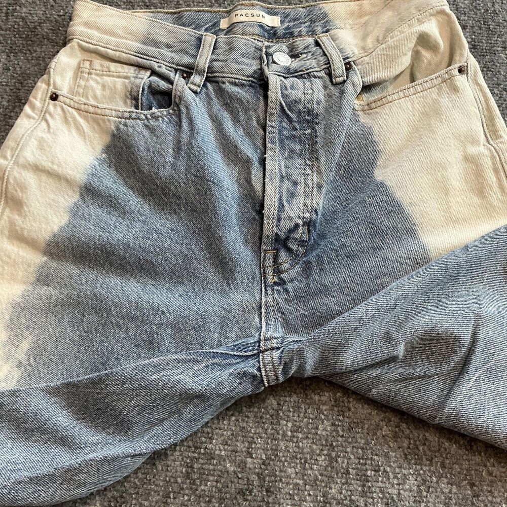 PacSun Ultra High Rise Slim Jeans Womens 25 Blue Acid Wash Button Fly Denim - Picture 11 of 12